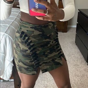 Forever21 camp lace up mini skirt